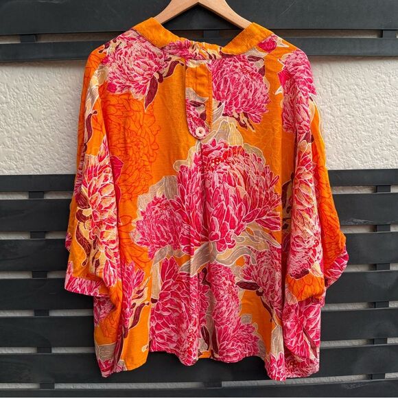 Anthropologie Bl^nk London Mixed Floral Kimono Jacket in Pink Combo | One Size - Picture 5 of 7